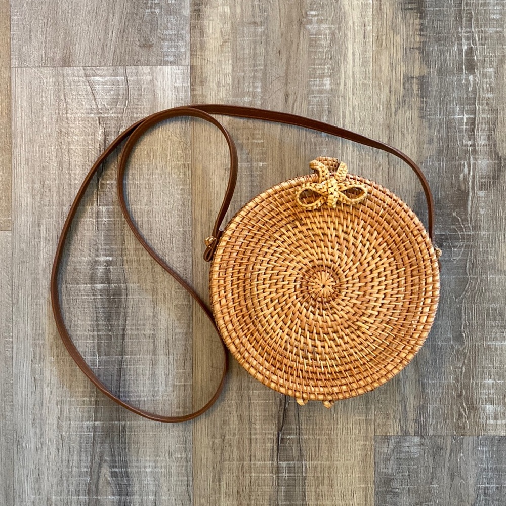 Handwoven rattan purse